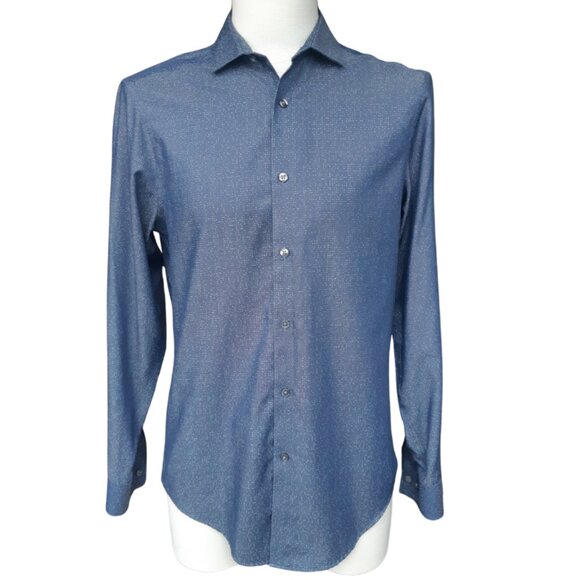 Calvin Klein Steel+ SZ 15 Slim Fit Men's Button Up Grey Shirt ⚡️BUY 3 for $55⚡️ - Picture 1 of 14